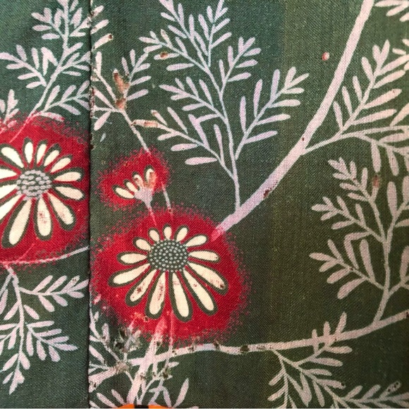 ❌SOLD Vintage Green Floral Cotton “Boro” Cropped Kimono Robe Jacket - Picture 12 of 13